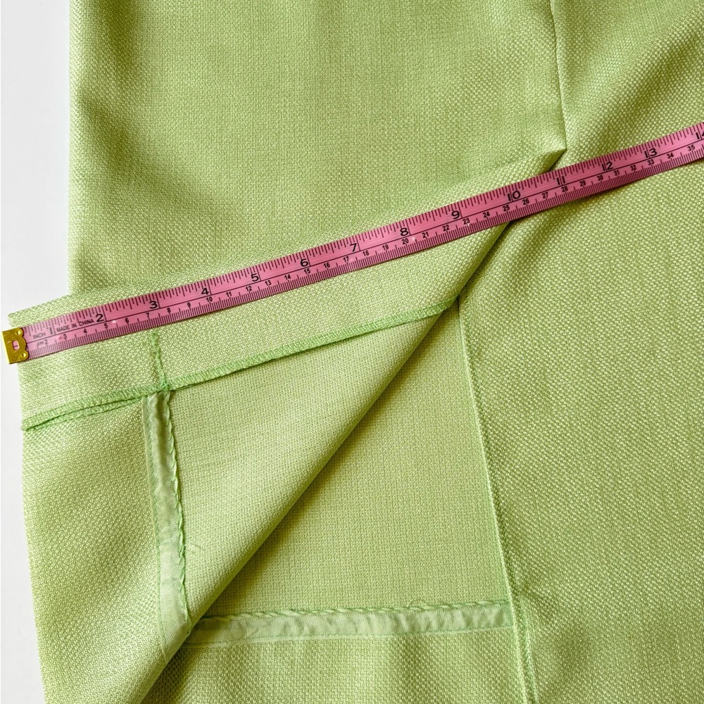 Vintage Skirt Suit Set Green 2 Piece Pencil Preppy Jacket 90s 8P - Picture 8 of 9